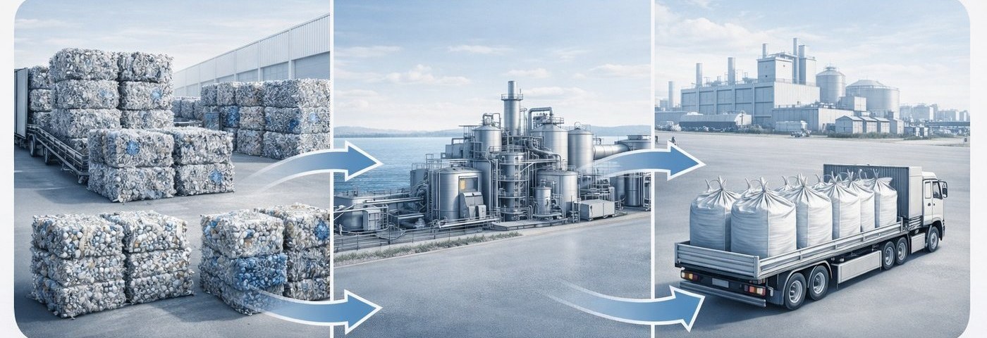 Fra PET-avfall til BHET — kjemisk resirkulering i tre steg